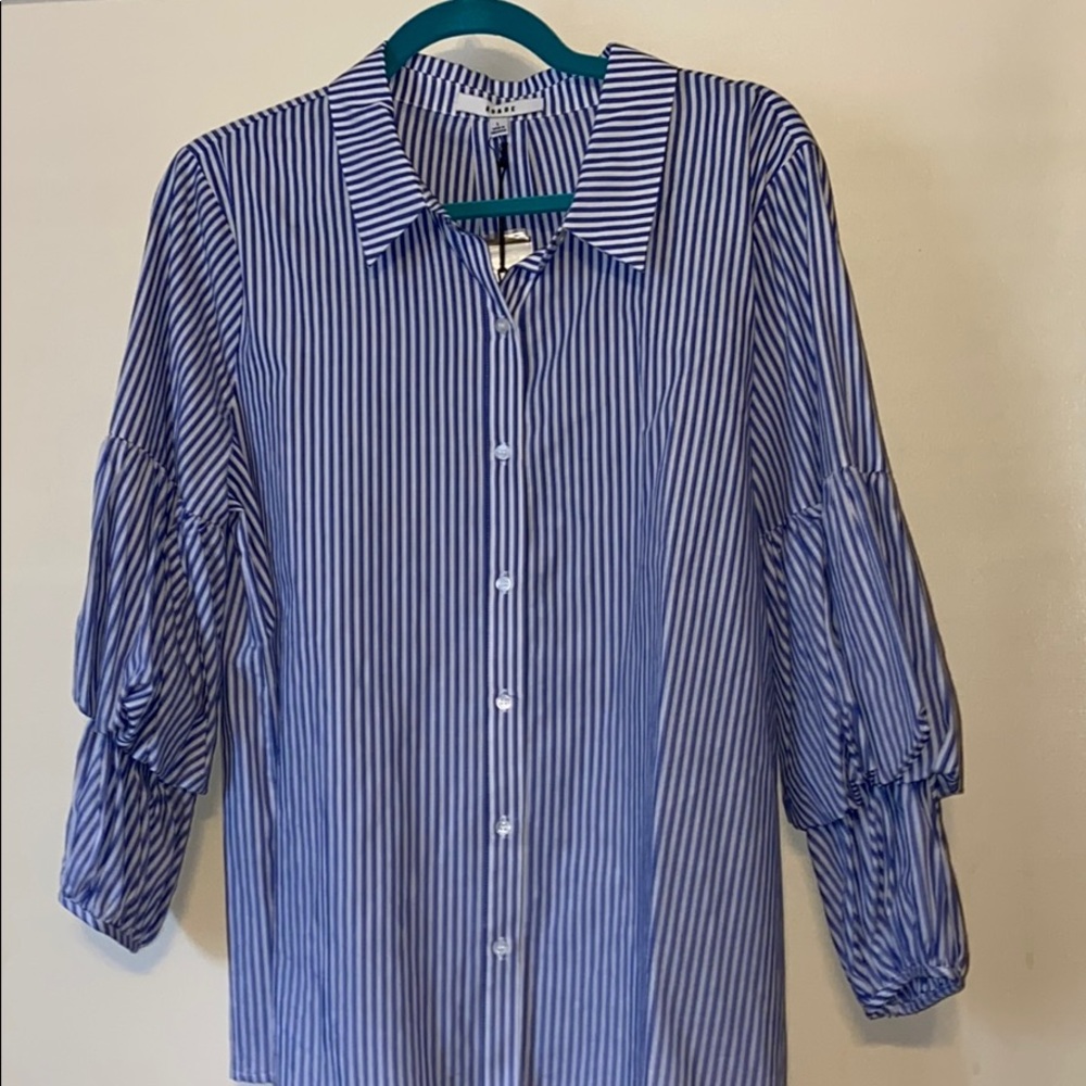 Brand New! Striped Puff Sleeve Blouse.